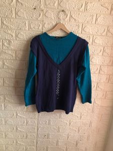 Two-Tone Knit Sweater Vest🪻