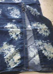 Denim Floral Print Top
