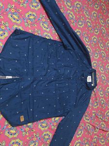 Blue Patterned Long Sleeve Shirt