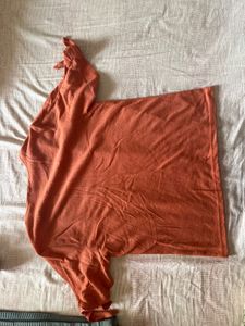 Chic Orange Tie-Sleeve Top