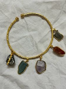 18K Gold Plated natural stone bracelet