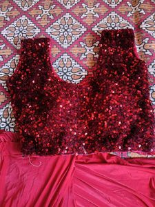 Red Colour Ready To Wear Saree