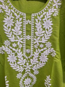 Green Embroidered Kurta