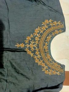 Heavy Grey Cement Gown Zardosi Work