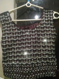 Burgundy Sequin Lehenga Choli Set