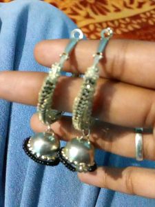 Silver Jhumka Earrings