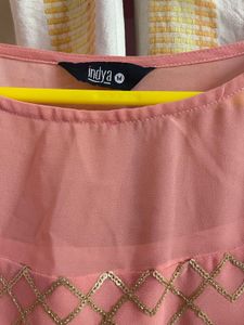 Elegant Peach Ethnic Gown