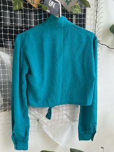 Teal Button-Down Top