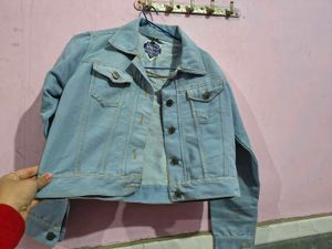 Light Blue Denim Jacket used just twice busy 30 m