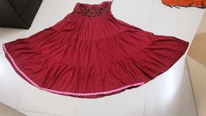 Navratri Special Red Ethnic Skirt