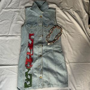 Hand-painted Denim Dress