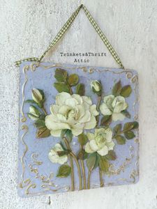 Hand Sculpted Vintage Rose Floral Wall Decor