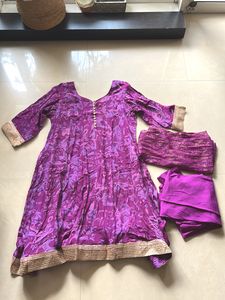 Purple & Gold Anarkali Set