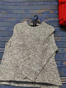 Woolen Loose Pattern Sweater For Women