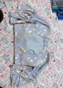 Floral Lavender Drap Saree Palazzo Pant Set