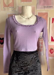 Lavender Knit Crop Top
