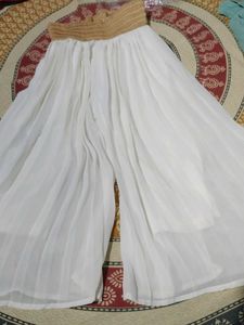 Flowy White Palazzo Pants