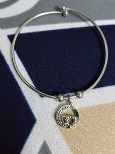 Silver Tone Charm Bangle