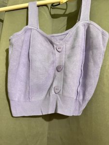 Purple fitted crop top