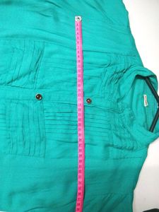 Bluish Green Up-down Pattern Kurti!!