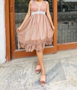 😍Beautiful Vintage  Nude Dress!  Upto Bust 36