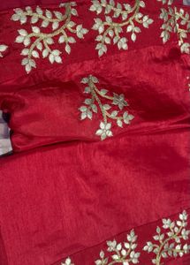 Red &amp; Gold Embroidered Saree