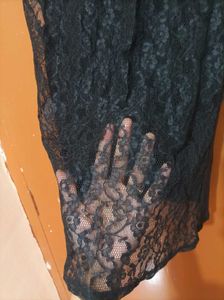 Black Shimmery Girls Top