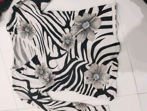 Zebra Print Floral Top