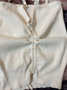 White Ribbed Cami Top