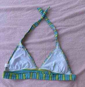 Striped Halter Bikini Top