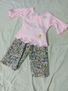 Pink Colour Plazo Set For 2-3year Girls