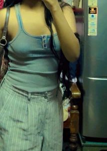 Gray Ribbed Tank Top