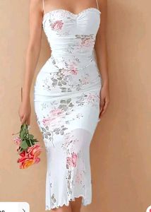 Floral Mesh Overlay Dress