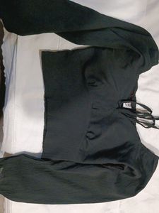 Zara Black Long Sleeve Crop Top