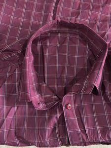 Maroon Plaid Button-Down Shirt