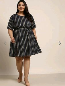 Sztori Blue &amp; Gold Striped Formal Dress