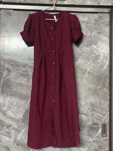 midi maroon dress