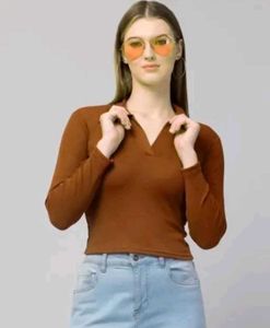 Brown Long Sleeve Top