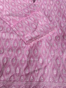 Pink Embroidered Fabric