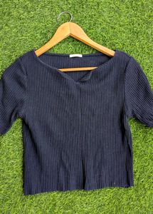 Ribbed V-Neck Top