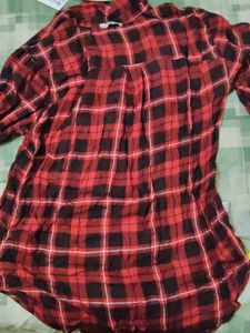 Red &amp; Black Plaid Flannel Shirt