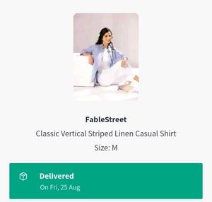 Fablestreet striped linen casual shirt