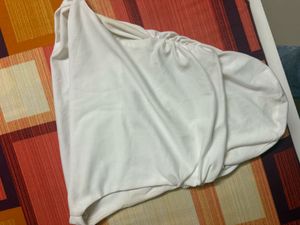 White Ruched Crop Top