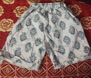 Floral Print Cotton Shorts