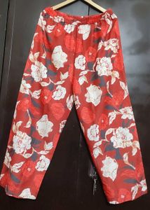 Rust Color Floral Printed Co-Ords Set For 40 Bust