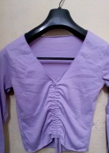 Cute Purple Long Sleeve Top