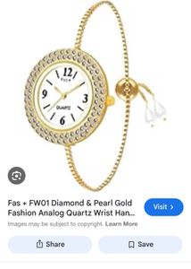 Gold Diamond Pearl Watch