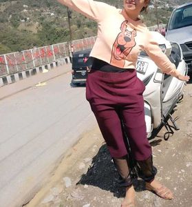 Burgundy Sheer Panel Pant