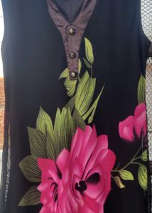 Black Georgette Sleeveless Kurti