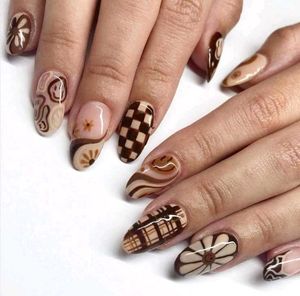 Brown Pattern Press-On Nails